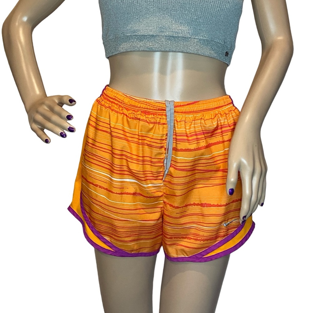 Nike Dri-Fit Tempo 2-in-1 Orange Purple White Running Athletic Shorts Small VGC